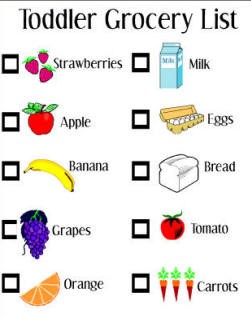 Toddler Grocery List: Activity – Simple activities with your Toddlers!