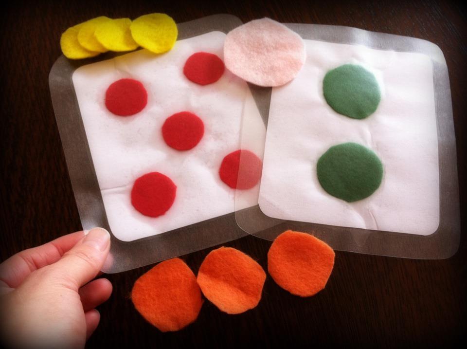 Toddler games with Felt Dots cards