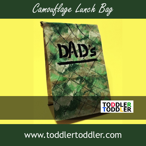 Toddler Activities Games (www.toddlertoddler.com) : Paint a Camo Lunch Bag