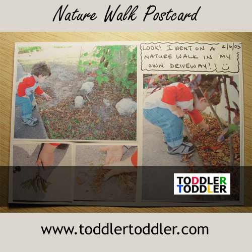 Toddlers Activities Games Crafts (www.toddlertoddler.com) : Nature Walk Postcard