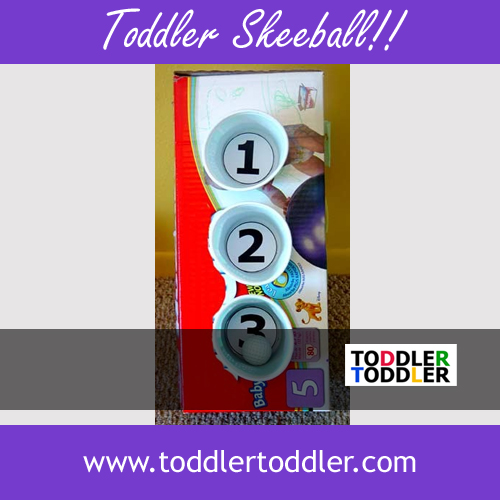 Toddler Activities, Games, Crafts (www.toddlertoddler.com) : Toddler Skeeball!