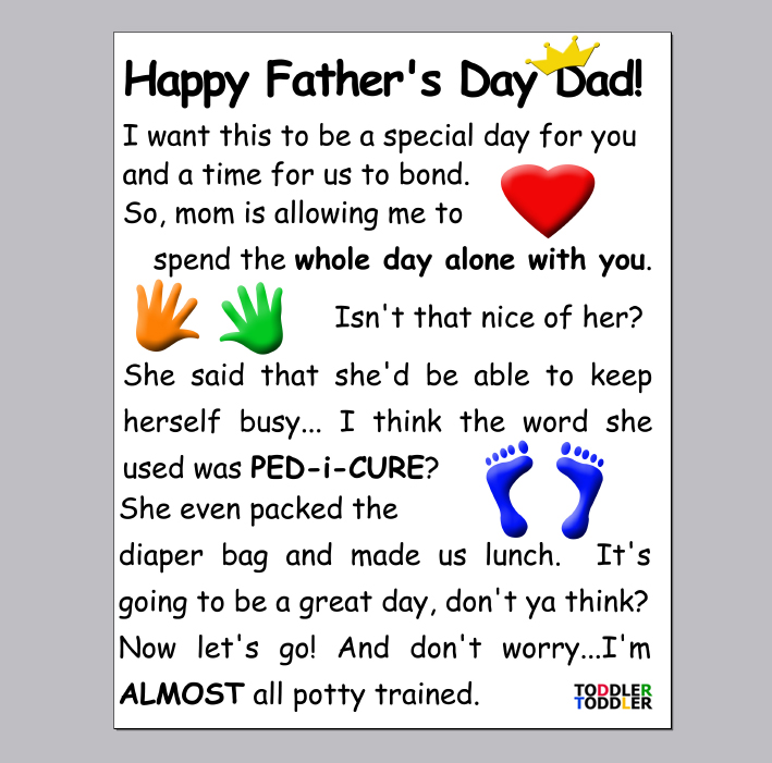 Father's Day Crafts Funny Card from Toddler (www.toddlertoddler.com)