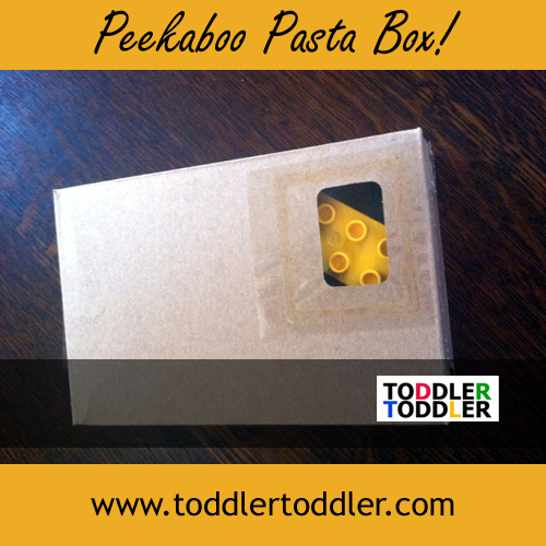 Toddler activities, games, crafts (www.toddlertoddler.com): Peekaboo Pasta Box Game